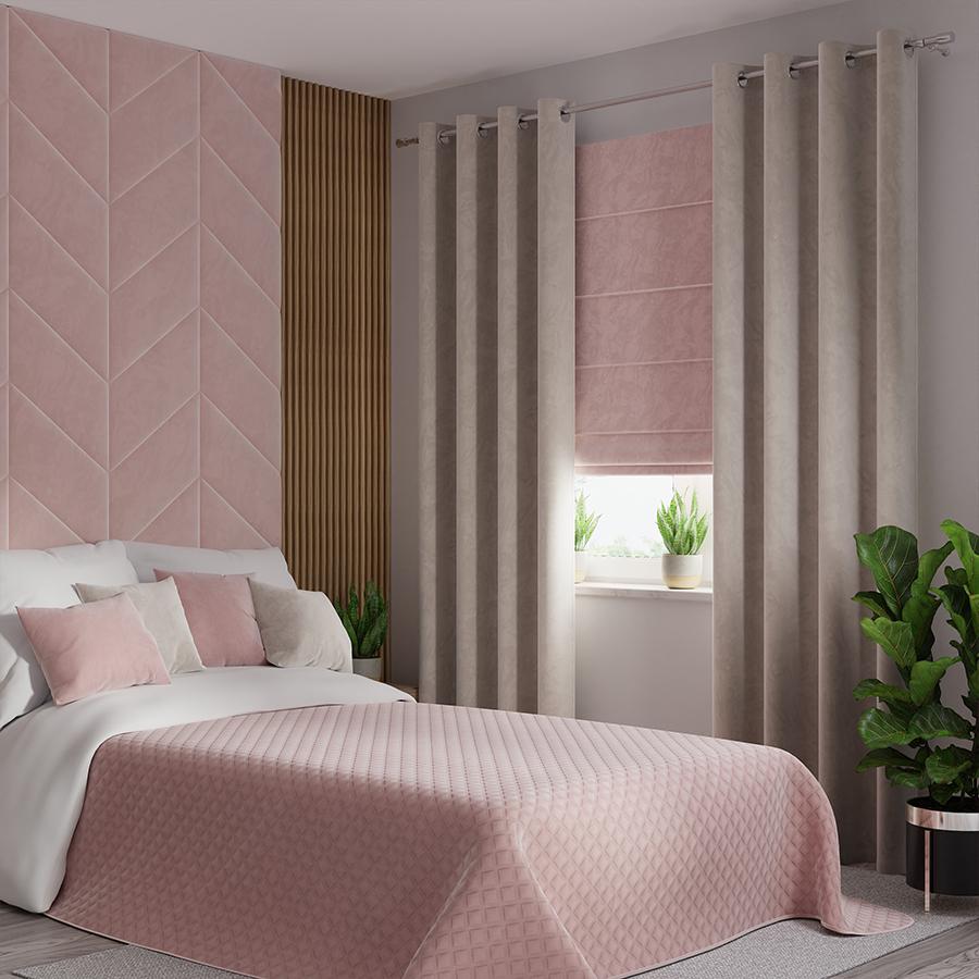 VELVI Quilted bedspread - powder pink - 170x210cm