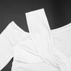 Q25TP244 European Asymmetrical Twisted Slim Fit Long Sleeve Top - Women's Summer & Autumn Collection