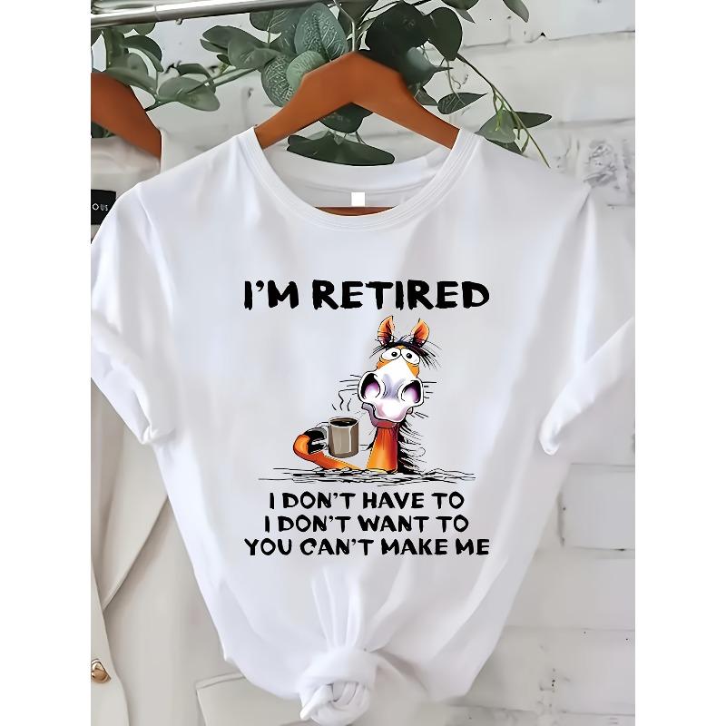 

Women Plus Size Animal Letter Print T-Shirt Casual Trendy Daily Basic Short Sleeve Top S белый
