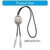 Western Cowboy Vintage Metal Flower Bolo Tie Adjustable Braided Rope Necktie Feathered Pendant Charm Jewelry Necklace