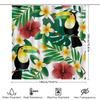 Tropical Birds Greenery Flower Printed Shower Curtain For Bathroom Decor White Size: 72X84 Inches