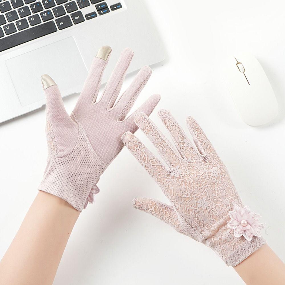Full-finger Design Women Sun Protection Gloves Lace Summer Sunscreen Gloves Party Wear
