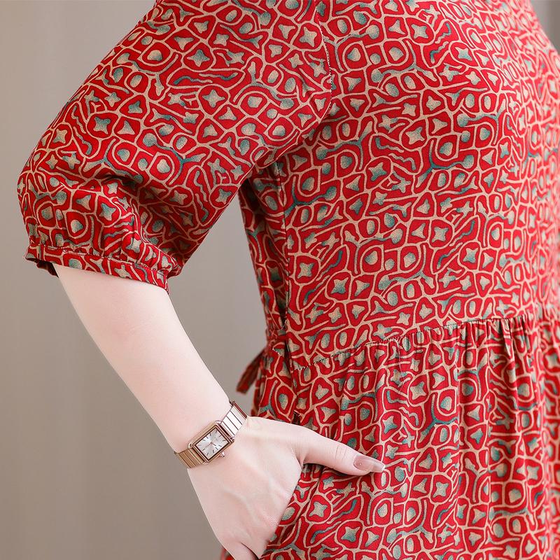 Summer Plus Size Elegant Dresses for Women  Casual Half Sleeve Long Dress