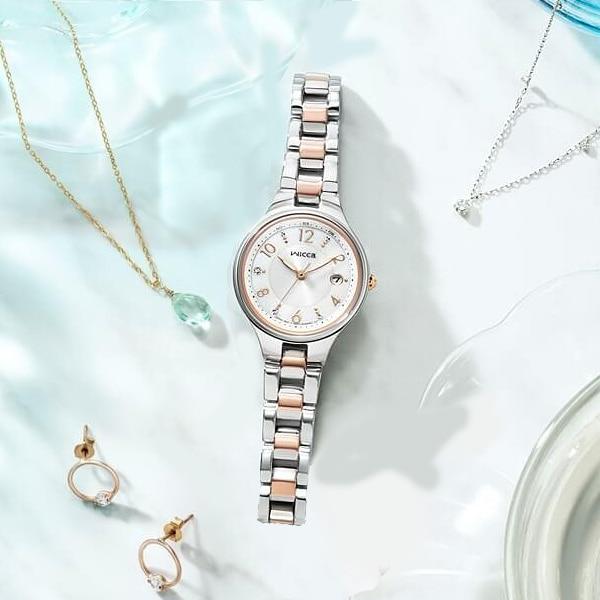 Citizen Ženy KS1-830-11 ( Hodinky wicca Solar-Tech řízené rádiem) Kulaté hodinky Nerez Analog