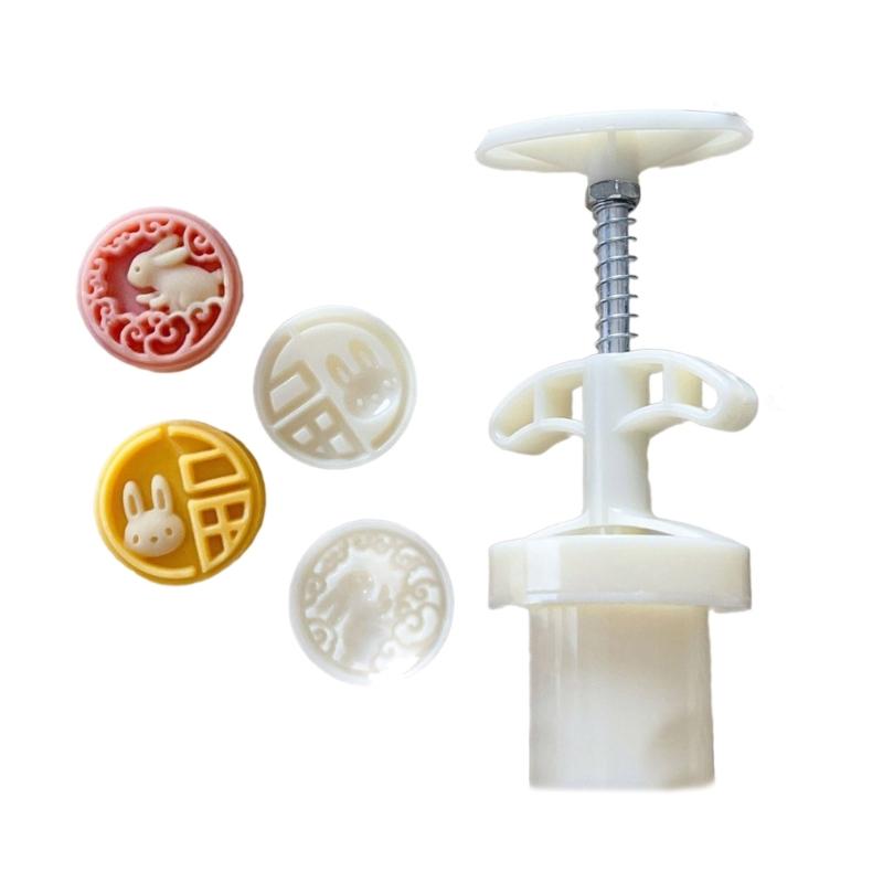DIY Round Mooncake Mold Versatile Festival Cake Making Molds Biscuits Hand Press Mould for Home Cooks and Food Lovers