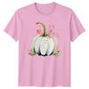 Watercolor White Pumpkin And Blush Unisexs TShirt Thanksgiving Harvest