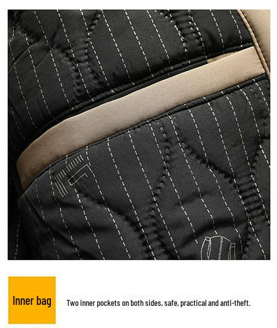 Mid-aged Men's Cotton Jacket for Autumn and Winter - Thick Casual Business Outerwear for Middle-aged and Elderly
