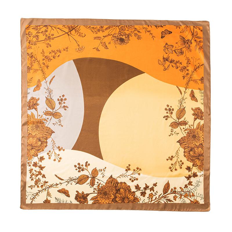 Silk scarf large square scarf spring and summer new 90cm headscarf women s satin scarf thin large square scarf printed shawl wholesale 90*90