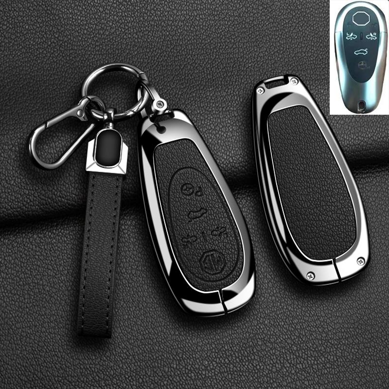 Car Remote Key Case Cover for Morris Garages MG Cyberster Zinc Alloy Leather Fob Protection Shell Auto Keychain Accessories