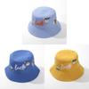 Cotton Kids Sun Hat With Embroidered Letters For Boys Girls Summer Protection