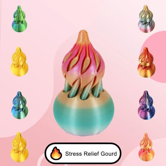 3D-gedruckte Spiral-Kürbis-Figur Unmögliche Durchgangsskulptur Vortex-Faden-Illusion Stressabbau Kinder Erwachsene Mini-Spiral-Kürbis Fidget-Spielzeug