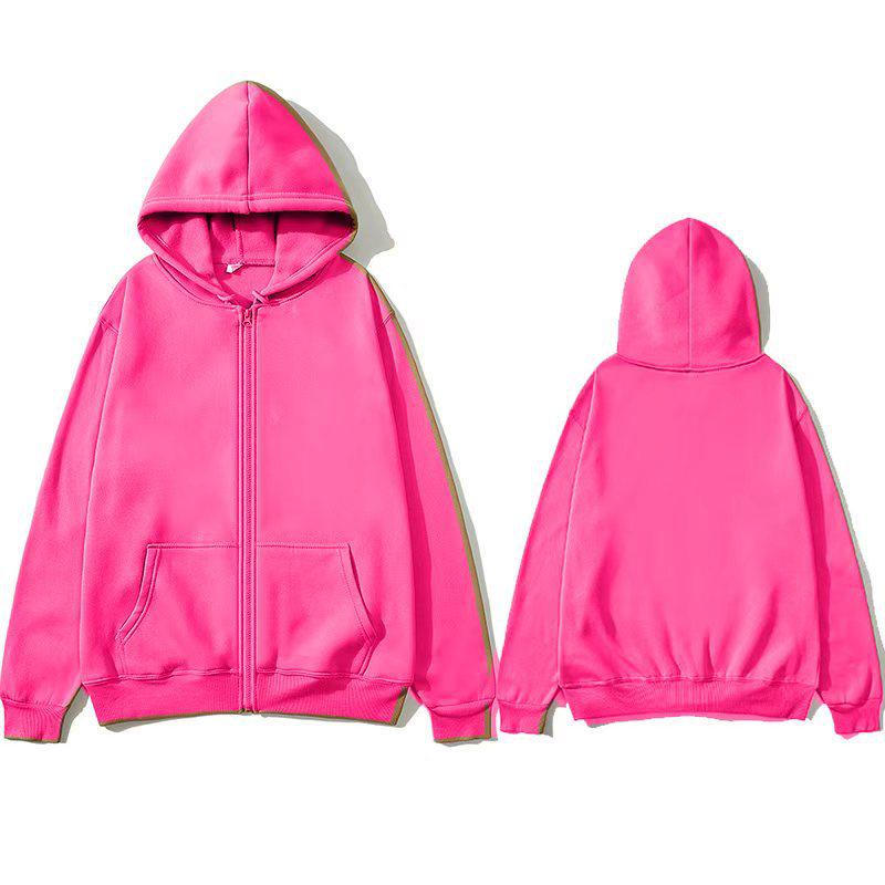 Unisex Hooded Fleece Zip-Up Jacket: European & American Style Casual Sportswear for Autumn/Winter - Available In 15 Colors