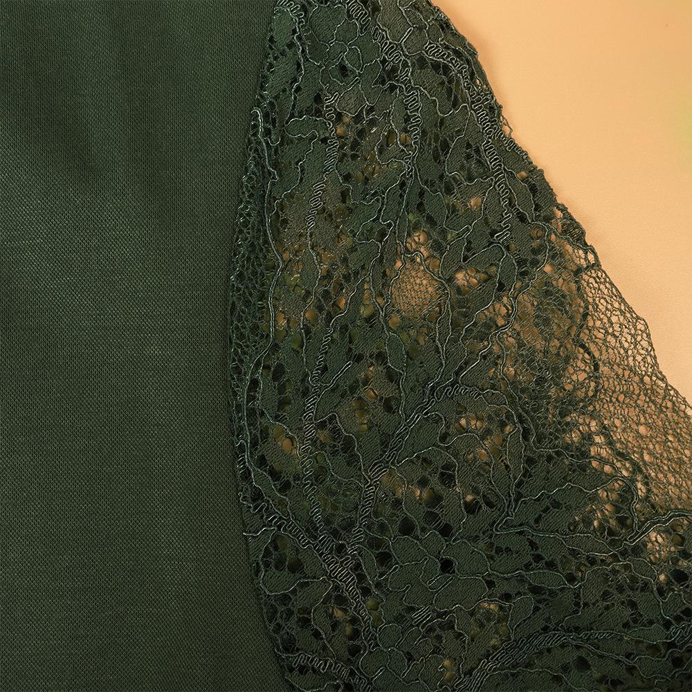 Plus Size Spring and Autumn Women's Dress Lace Long Sleeve Dresses V-Neck Sexy See Through Spice Dresses Party Dresses Dresses