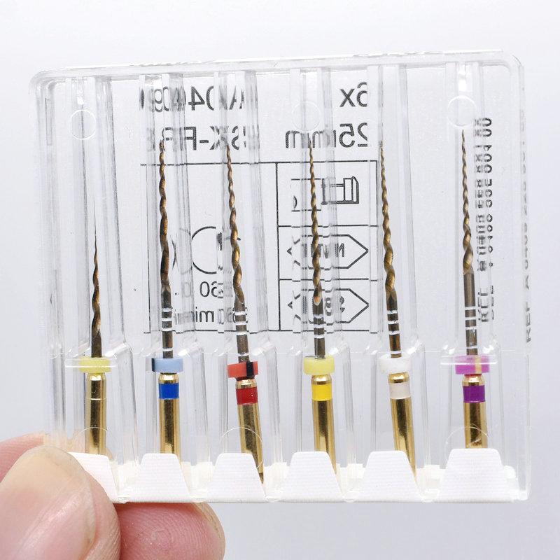 Instrument dentaire Super fichiers fichiers en or moteur universel utiliser des fichiers rotatifs canal radiculaire dondontique doré outil de dentiste NITI