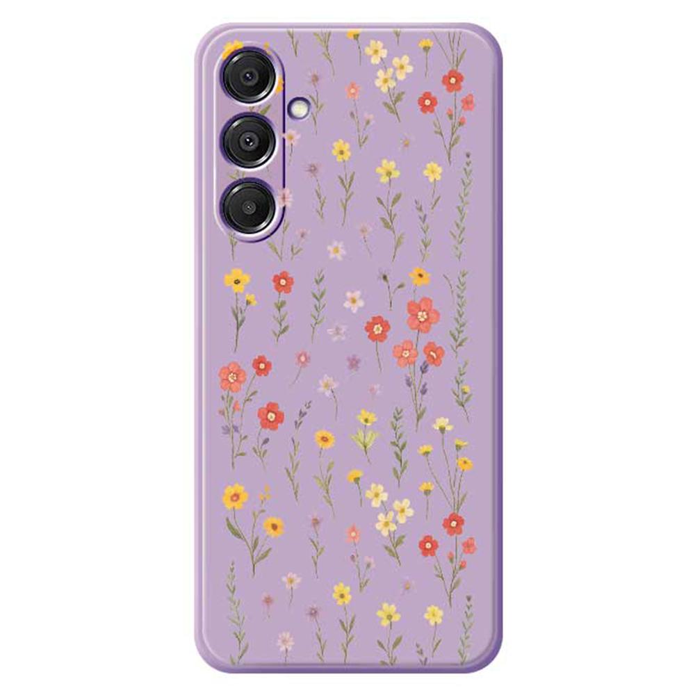 For Samsung Galaxy A16 5G/4G Case Flowers and Grass Pattern Printing Straight Edge TPU Phone Back Cover