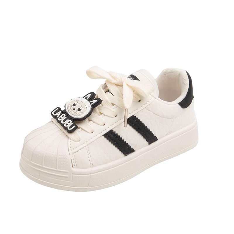 2025 Spring/Autumn Thick-Soled Boys' and Girls' Fashion Casual Versatile White Skate Shoes for Kids