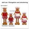 Christmas Gingerbread Man Expandable Doll Cartoon Character Decor with Retractable Design Cute Home Ornament forTabletop Display