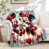 1pc Flannel Valentine's Day Couple Gift - Romantic Minnie Mouse and Minnie Mouse Love Story Bed Throw Blanket, Sofa Cover, Home