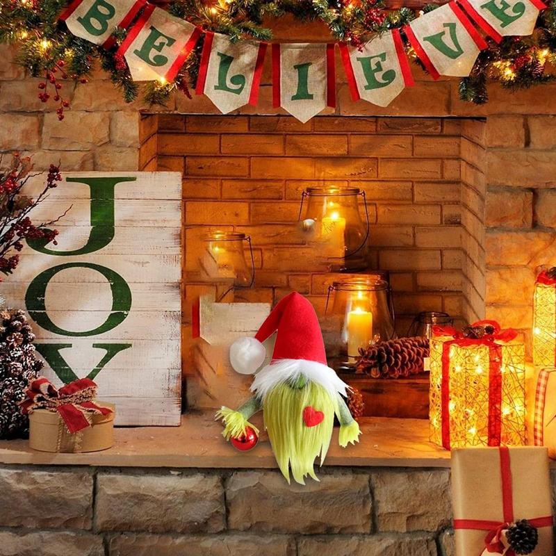 Nová slavnostní vánoční trpaslík bez tváře, červená láska trpaslík se zeleným vousem, perfektní vánoční dekorace, novoroční dárky Navidad 2025