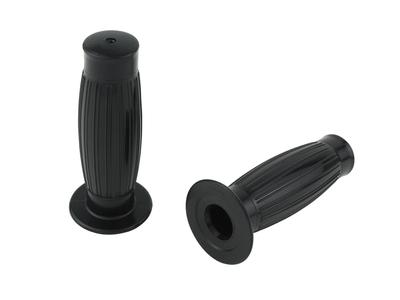 POSH 010072-BK-10 Motorcycle Grips, Tull Shaped Grips, Left and Right Set, For 22.2mm Diameter Motorcycle Handles, Black
