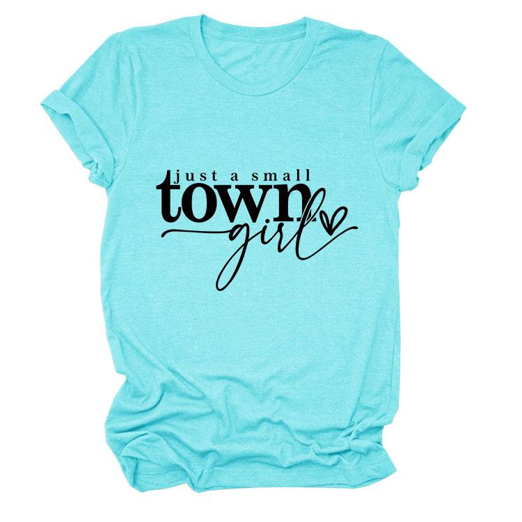 Casual just a small town letter print fashion ladies short sleeves