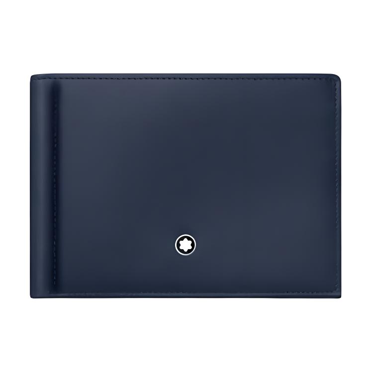 Montblanc Meisterstück Short Leather Wallet Men wallet Ocean-Blue 114548 Basic Set (Bag+Dust Bag)