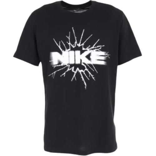 Nike Letter Print Crew Neck Short Sleeve T-Shirt FJ2303-010 M чёрный