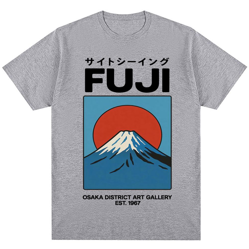 Japanese Style Fuji Osaka T Shirt Men Women Fashion Vintage T-shirts Oversized Cotton Novelty T Shirts Streetwear Gifts