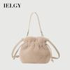 Particle Lamb Wool Portable Drawstring Crossbody Plush Bag