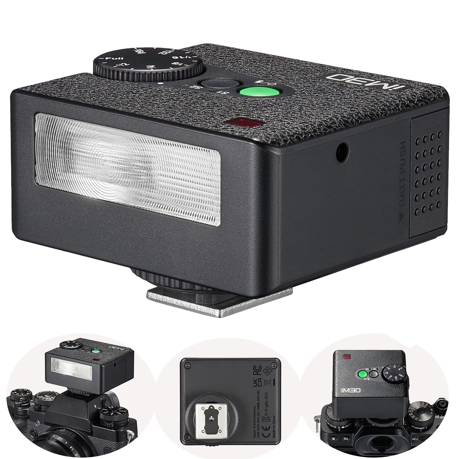 

Авторизований міні-спалах камери GODOX iM30 Mini iFlash GN15 CCT 6500K Тривалість циклу становить 7 потужностей, підходить для фотоспалаху Fuji Olympus Speedlite [GODOX