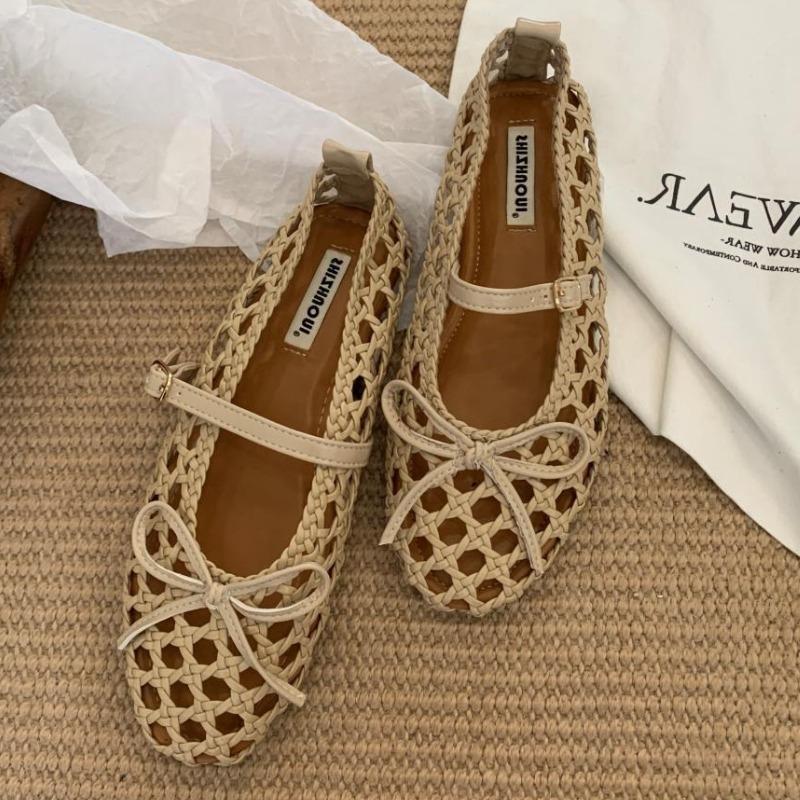 

Модные высококачественные плетеные туфли Мэри Джейн на плоской подошве ручной работы, женские ретро туфли-лодочки с неглубоким вырезом и бантом, дизайнерская обувь, удобная нескользящая повседневная обувь 40 хаки