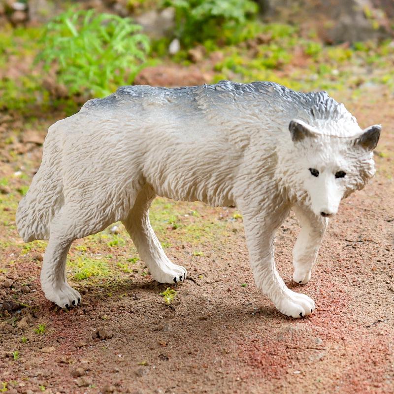 Children's Cognitive Solid Wolf Ornament - Realistic Tilting Head White & Gray Wolf Toy Model
