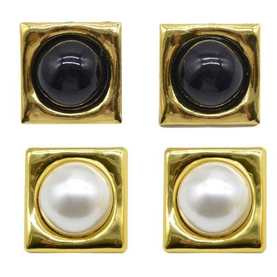 Vintage Geometrische Quadratische Perlenohrringe für Damen Retro-Designs Tragbar und Bequem für Partys oder den täglichen Gebrauch