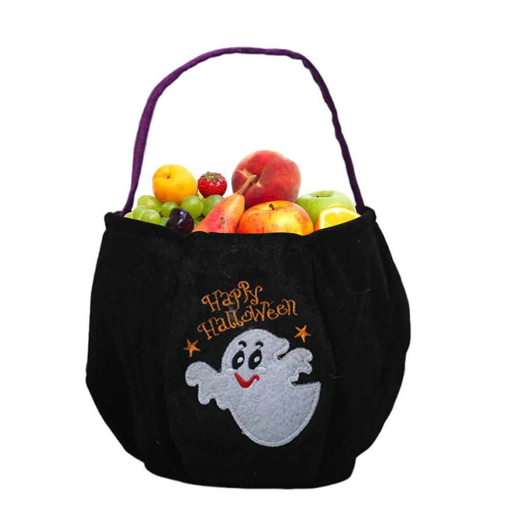 Halloween Basket Halloween Candy Basket With Handle Large Organizer Embroidered Holder Decor For Fall Home Party Easter Bathroom