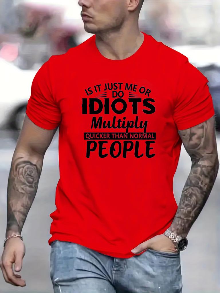 Summer Mens T-shirt Fashion Short Sleeve Men's 3D Letter Print Loose Large Casual Round Neck Short Sleeve T-shirt