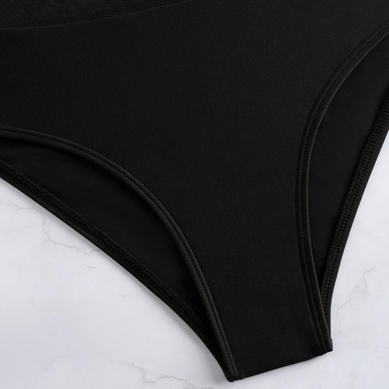 Sexy de Moda Malla Costura Color Sólido Chaleco Bikini de Baño Dividido para Mujer