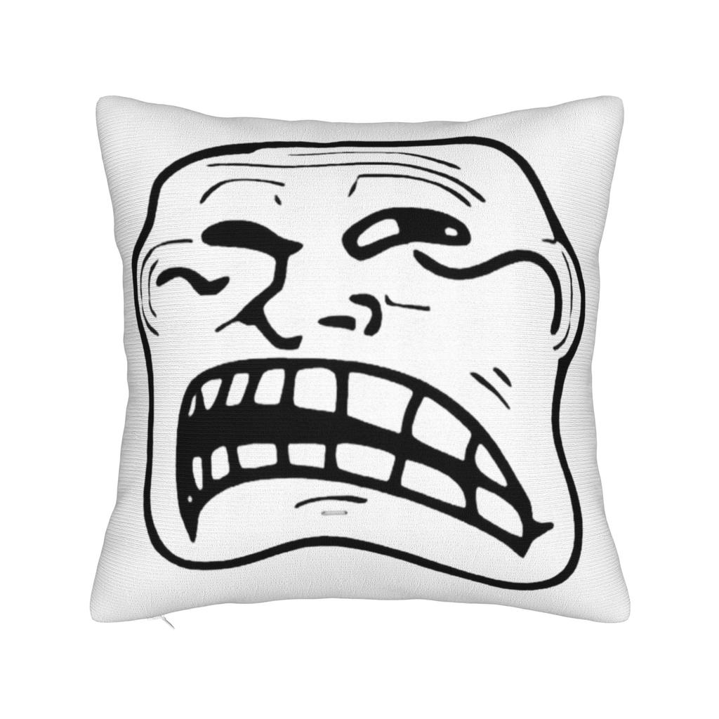Trollface Meme Rage Comic Funny Troll Joke Internet Pillowcases Retro Trendy Pillow Case For Sofa Home Decoration Pillow Cover