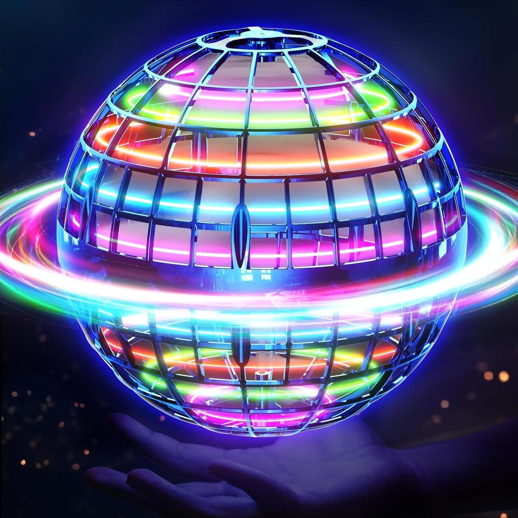 Flying Ball Toy (Blue, Improved): LED Hover Orb, Boomerang Ball, Flying Toys for Girls and Boys, Gift for Children from 6, 7, 8, 9, 10, 11, 12 Years