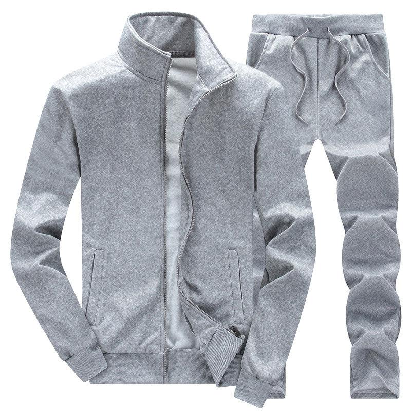 Men's Spring and Autumn Jogging Loose Pants Sportswear Set Stand Up Collar Cardigan Set Sportswear