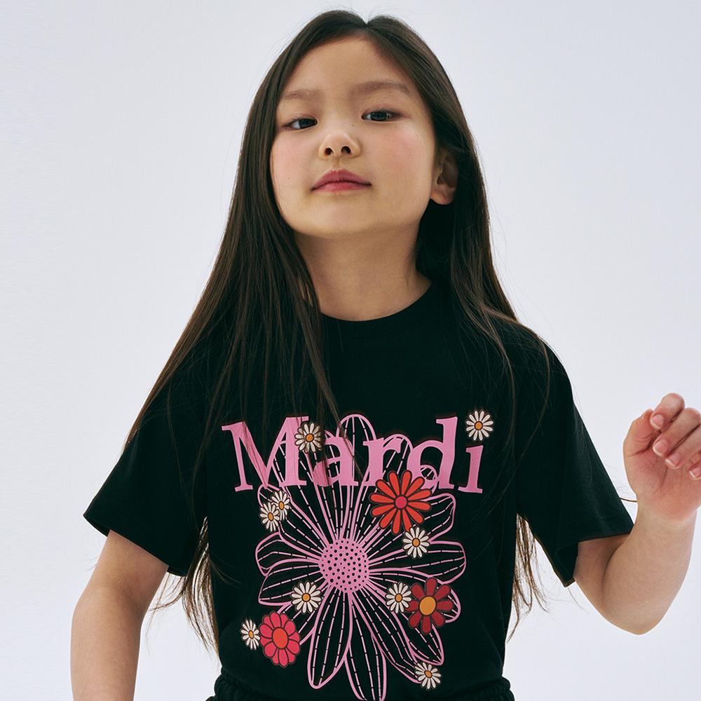 [mardimercredi] Le Petit Kids T-Shirt Flowermardi Blossom Black Pink S(100)