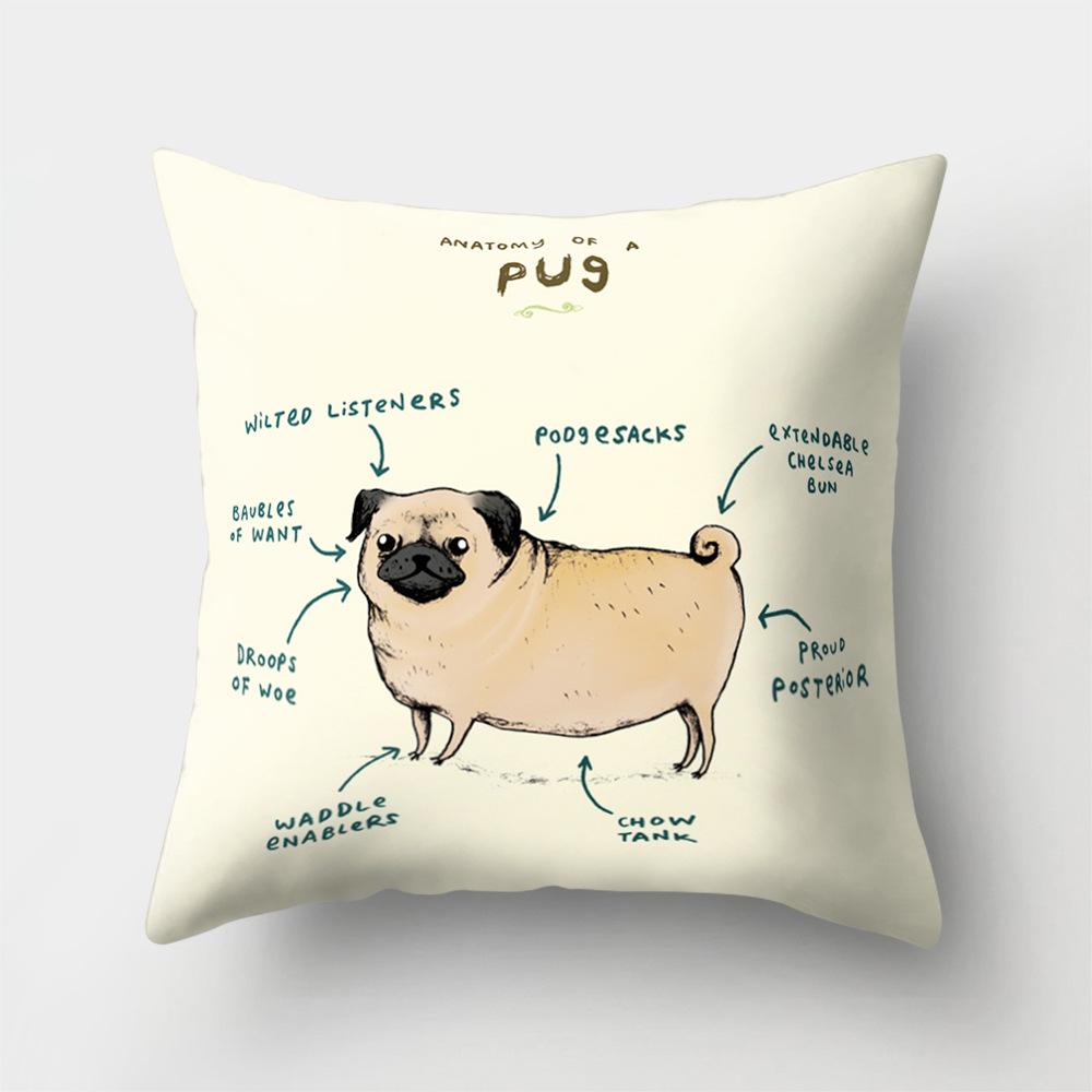 

Office Pillow Animal Pattern Pillow Pillow Cover Polyester Car Waist Pillow Cover 45 * 45 without pillow core