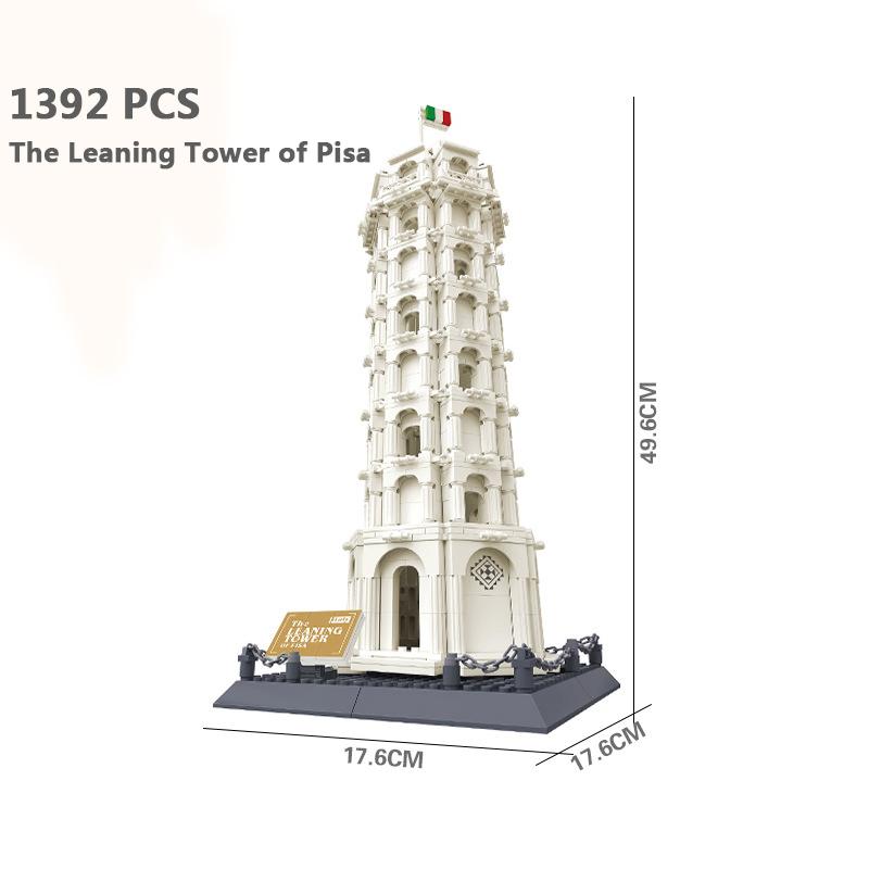 City Architecture Model Building Blocks Studio Temple Taj Mahal Big Ben Eiffel Tower London New York Germany Construction Toys
