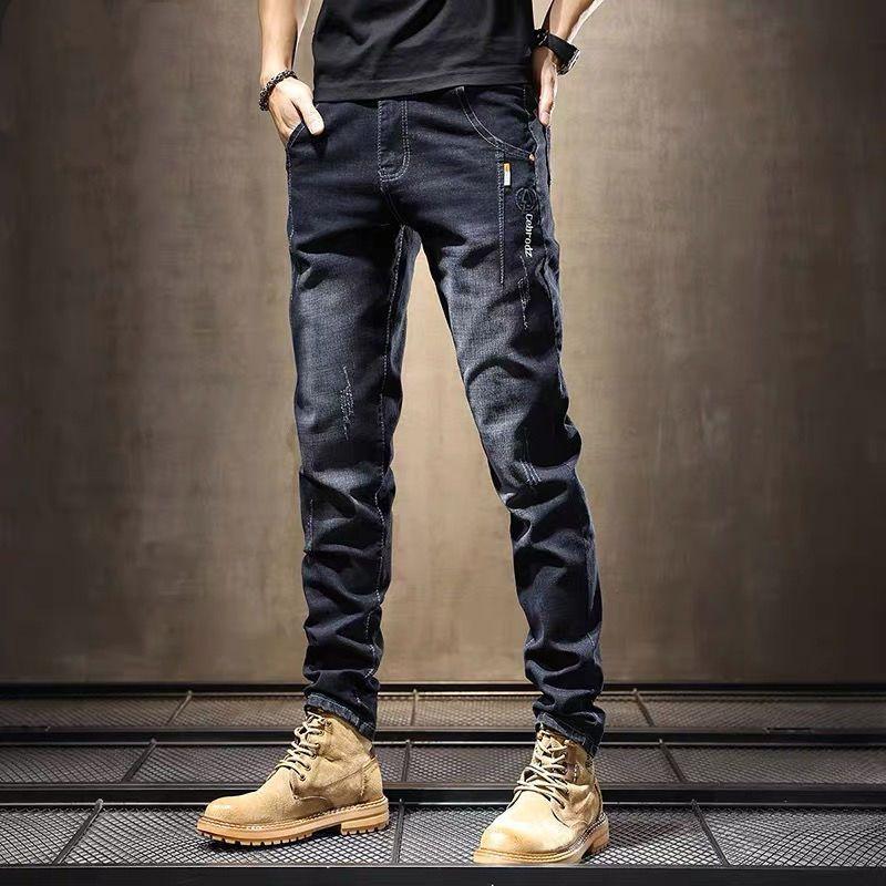 

Men s Jeans Spring-Autumn Korean Slim Elastic Universal Trendy 32 чорний