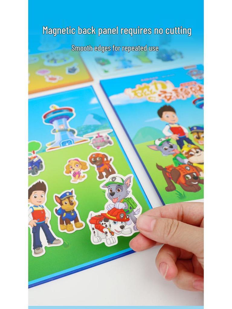 PAW Patrol Magnetic Quiet Book with Snap-on Magnet Stickers – DIY Magnetic Toy for Boys