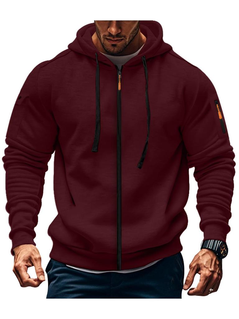 Men's Autumn & Winter Hooded Sweatshirt - Casual Double Zipper Jacket