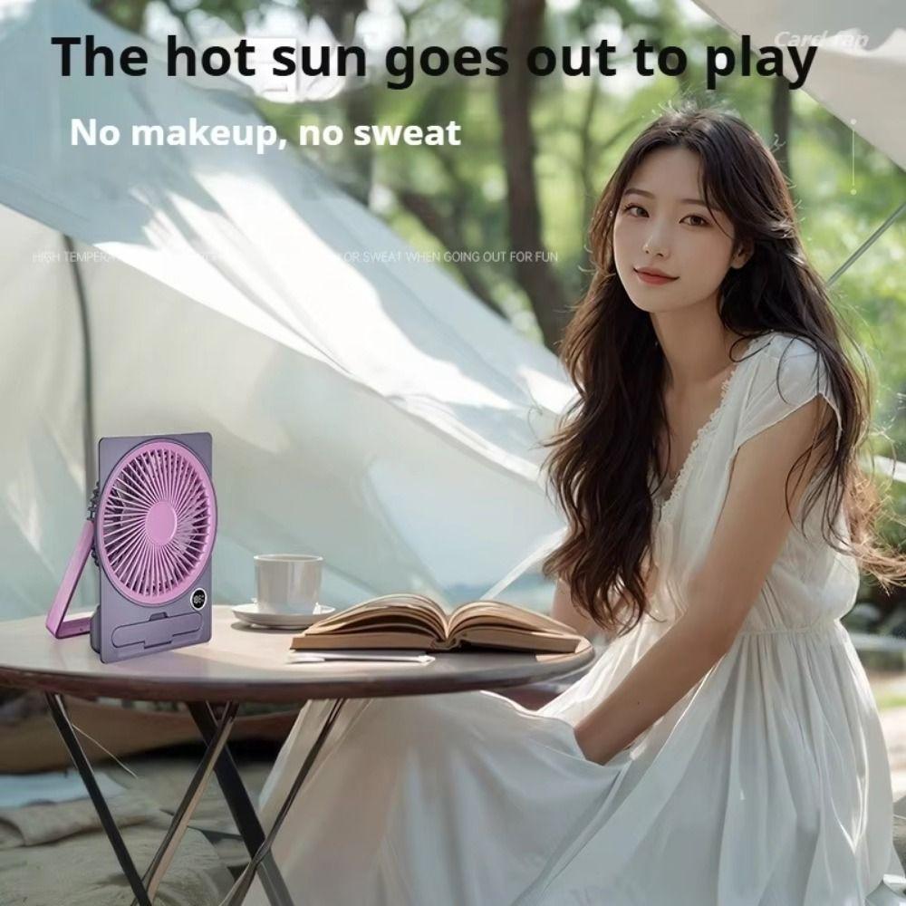 5-Speed Adjustment Portable Desktop Fan Ultra Slim Design Table Air Cooler  Travel