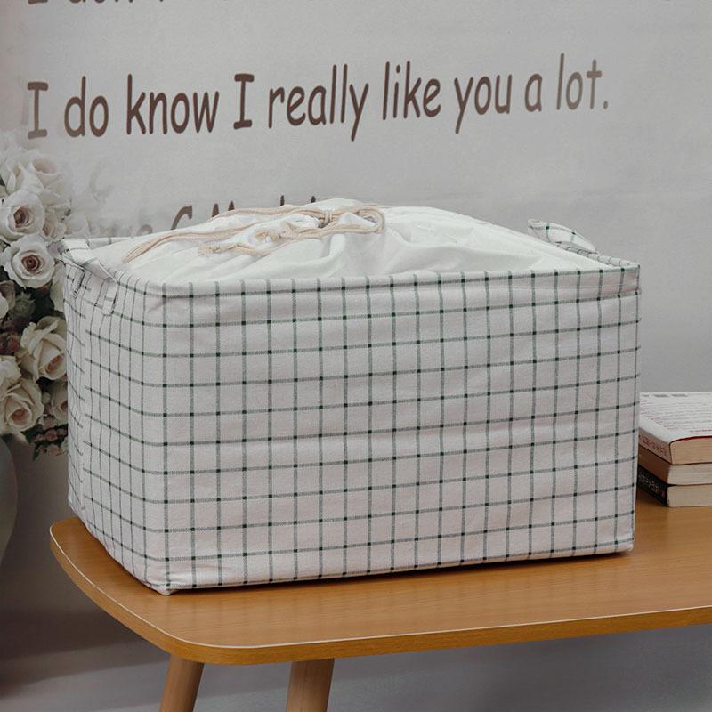 Großer Stoff-Aufbewahrungskorb mit Kordelzug, feuchtigkeitsbeständig, faltbar, Kleider- und Decken-Organizer-Box, Kordelzug, faltbarer Kleiderschrank, Aufräumtasche