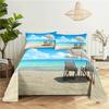 Seaside Scenery 0.9/1.2/1.5/1.8/2.0m Digital Printing Sturdy Polyester Bed Flat Sheet With Pillowcase Print Pattern Bed Ensemble