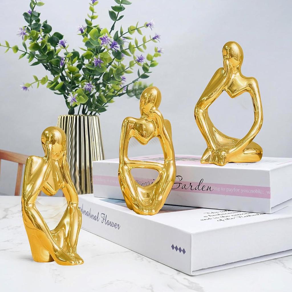 Golden Thinker Statue For Home Décor, Table Décor, Bedroom, Dining Room