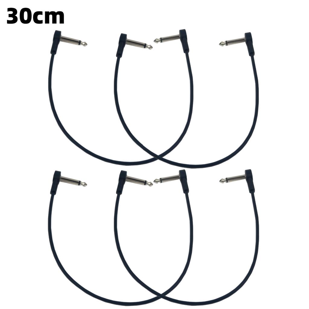 4Pcs 1/4" Right Angle Electric Guitar Pedal Audio Cable - Noise Free Space Saving Durable Pedal Board Cables for Guitar Pedals